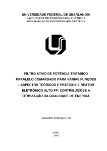 universidade federal de uberlândia filtro ativo de potência trifásico