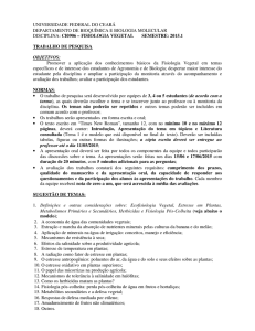 instruções para o trabalho escrito - Fisiologia Vegetal