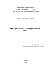 implicações clínicas da doença periodontal em cães