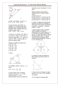 Lista de Exercícios – 1º Ano Prof. Ulisses Motta