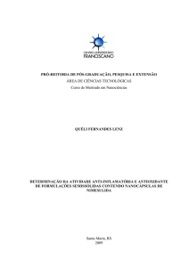 Determinação da atividade anti-inflamatória in vivo da nimesulida