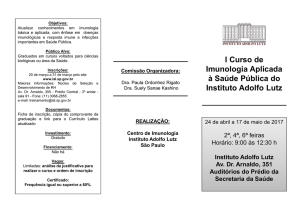 I Curso de Imunologia Aplicada à Saúde Pública do Instituto Adolfo