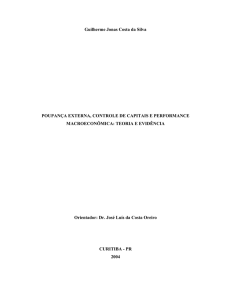 Poupança externa, controle de capitais e - Economia