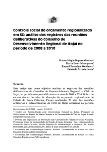 Controle social do orçamento regionalizado em SC: análise dos