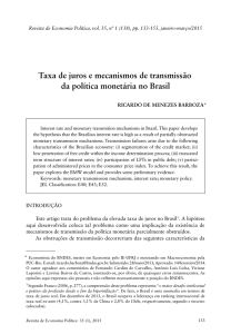 Taxa de juros e mecanismos de transmissão da política monetária