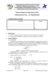 Roteiro-Relatório da Experiência N 06 “CIRCUITOS RC - udesc