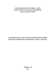 centro universitário de formiga – unifor curso superior de tecnologia