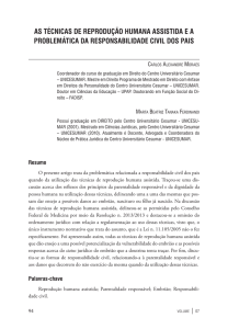 As tÉCniCAs De reproDução HumAnA AssistiDA e A probLemátiCA