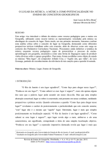 O LUGAR DA MÚSICA: A MÚSICA COMO POTENCIALIDADE NO