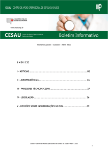 Boletim 02/2015 - CESAU - Ministério Público do Estado da Bahia