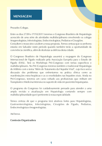 primeira circular hepatologia... - Sociedade Brasileira de Hepatologia