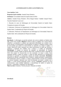 A ENFERMAGEM NA EDUCA&Ccedil;&Atilde;O PERINATAL &Aacute;rea tem&aacute;tica
