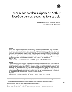 A ceia dos cardeais, ópera de Arthur Iberê de Lemos: sua criação e