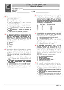 vestibular ufpe – ufrpe / 1999 prova de química nome do aluno