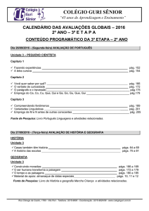 Roteiro 3ª etapa – 2º Ano E. Fundamental I