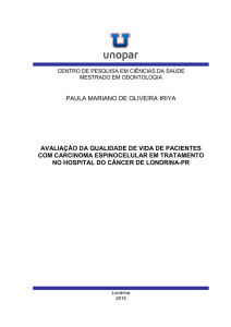 avaliação da qualidade de vida de pacientes com carcinoma