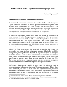 Economia Mundial - expectativas de uma recuperação lenta