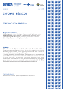 Informe Técnico - Febre Maculosa Brasileira