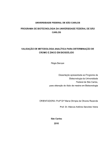 Validação de metodologia analítica para determinação de cromo e