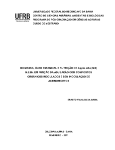 BIOMASSA, ÓLEO ESSENCIAL E NUTRIÇÃO DE Lippia