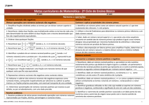 Metas curriculares de Matemática - 2º Ciclo do