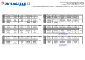 curso de relações internacionais grade de horário