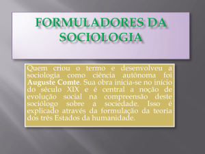 formuladores da sociologia - Colégio Alexander Fleming