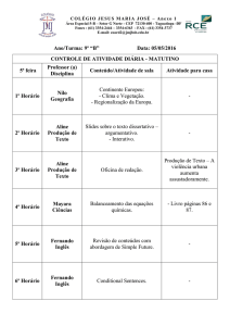 Data: 05/05/2016 CONTROLE DE ATIVIDADE DIÁRIA