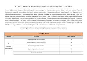 matriz curricular da licenciatura integrada em história e