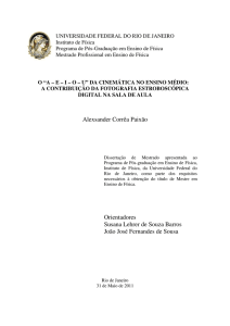 Alexsander Corrêa Paixão Orientadores Susana Lehrer de Souza