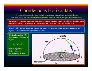 as coordenadas horizontais variam com a posição do observador