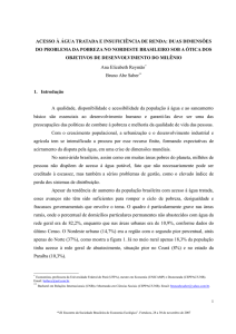 acesso à água tratada e insuficiência de renda