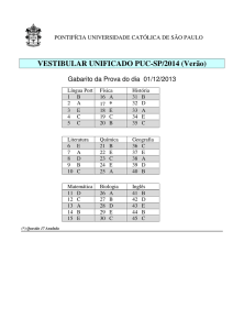 VESTIBULAR UNIFICADO PUC