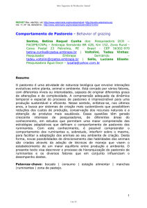 Comportamento de Pastoreio - Behavior of grazing