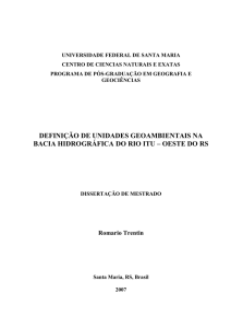 definição de unidades geoambientais na bacia hidrográfica