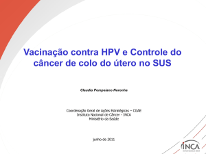 Vacinação contra HPV e Controle do câncer de colo do útero no SUS