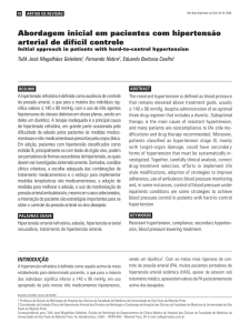 Abordagem inicial em pacientes com hipertensão arterial de difícil