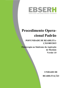 Procedimento Procedimento Opera- cional Padrão