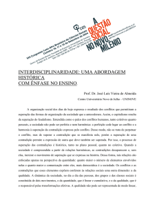 interdisciplinaridade: uma abordagem histórica com ênfase no ensino.