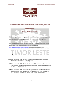 HISTORY AND ANTHROPOLOGY OF `PORTUGUESE TIMOR`, 1850