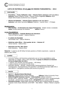 Lista de Material JPA - 9º ano 2012 NOVO