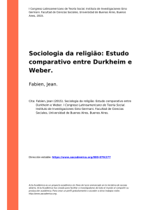 Sociologia da religião: Estudo comparativo entre Durkheim e Weber