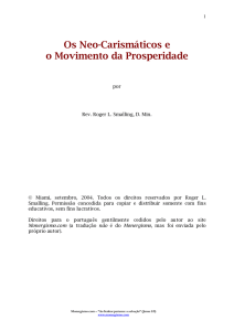 Os Neo-Carismáticos e o Movimento da Prosperidade