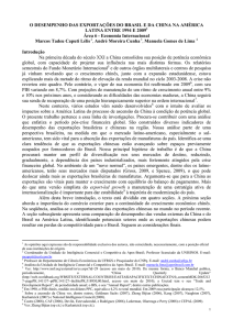 o desempenho das exportações do brasil e da china na