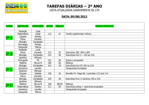 TAREFAS DIÁRIAS – 2º ANO