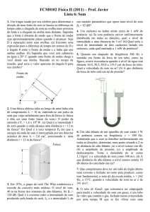FCM0102 Física II (2011) – Prof. Javier Lista 6: Som