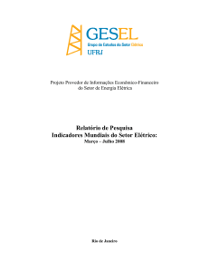 Relatório de Pesquisa Indicadores Mundiais do Setor Elétrico: