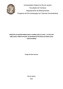 Predição da biodisponibilidade e correlação in vitro
