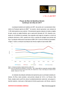 Preços da Raiz de Mandioca Devem Continuar em Alta em 2017