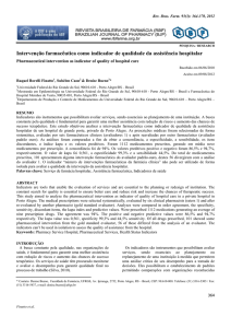 Intervenção farmacêutica como indicador de qualidade da